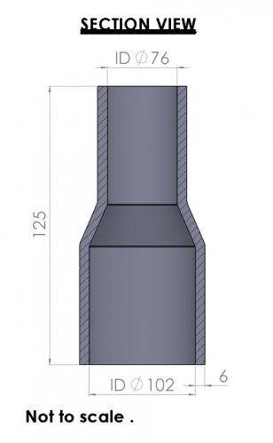 102-76mm Straight Reducer Silicone Hose - Image 3