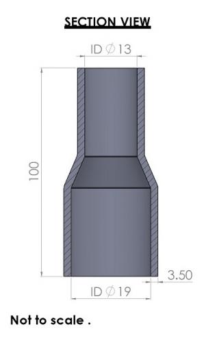 19-13mm Straight Reducer Silicone Hose - Image 3