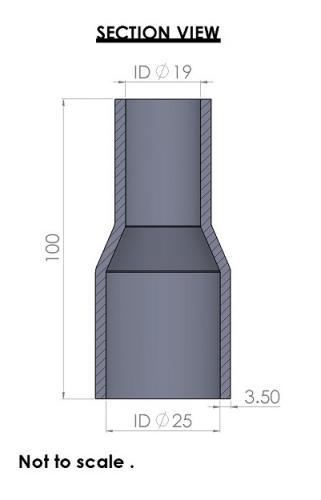 25-19mm Straight Reducer Silicone Hose - Image 3