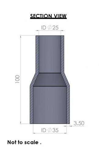 35-25mm Straight Reducer Silicone Hose - Image 3