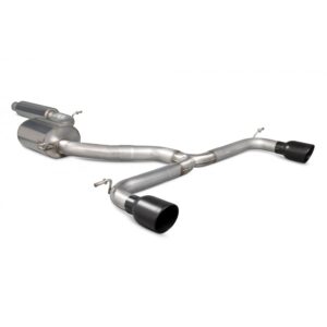 3" Scorpion Resonated Cat Back Exhaust system Black Ceramic Tips