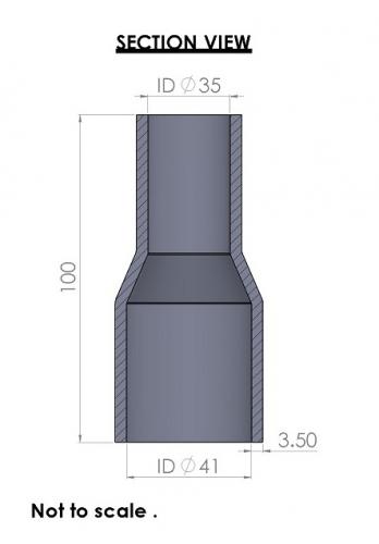 41-35mm Straight Reducer Silicone Hose - Image 3